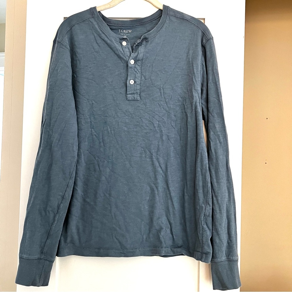 J. Crew Men's Slate Long Sleeve Henley